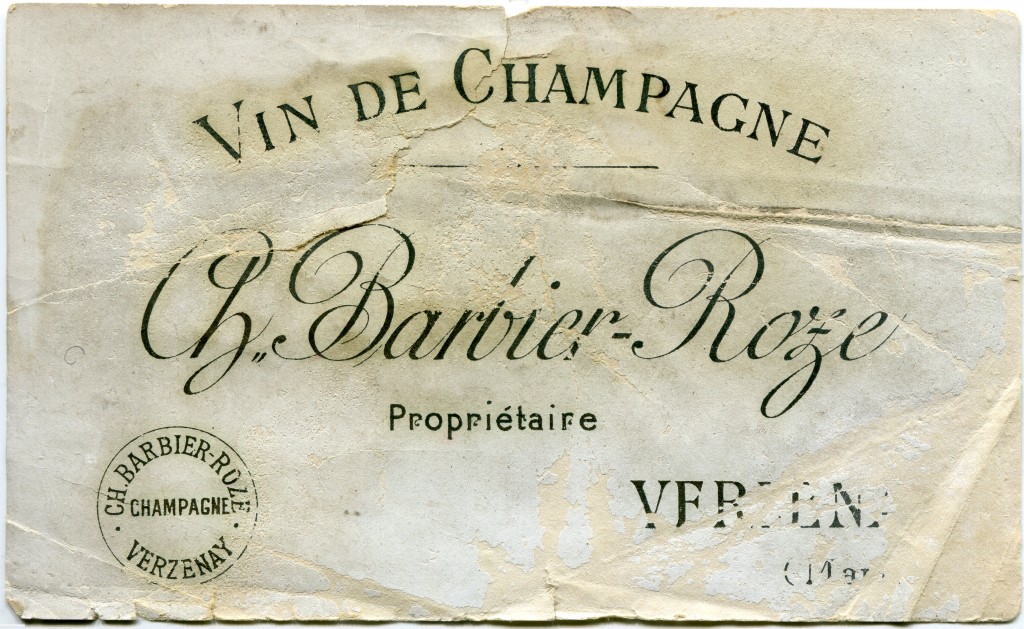 Champagne Barbier-Roze Etiquette 1900
